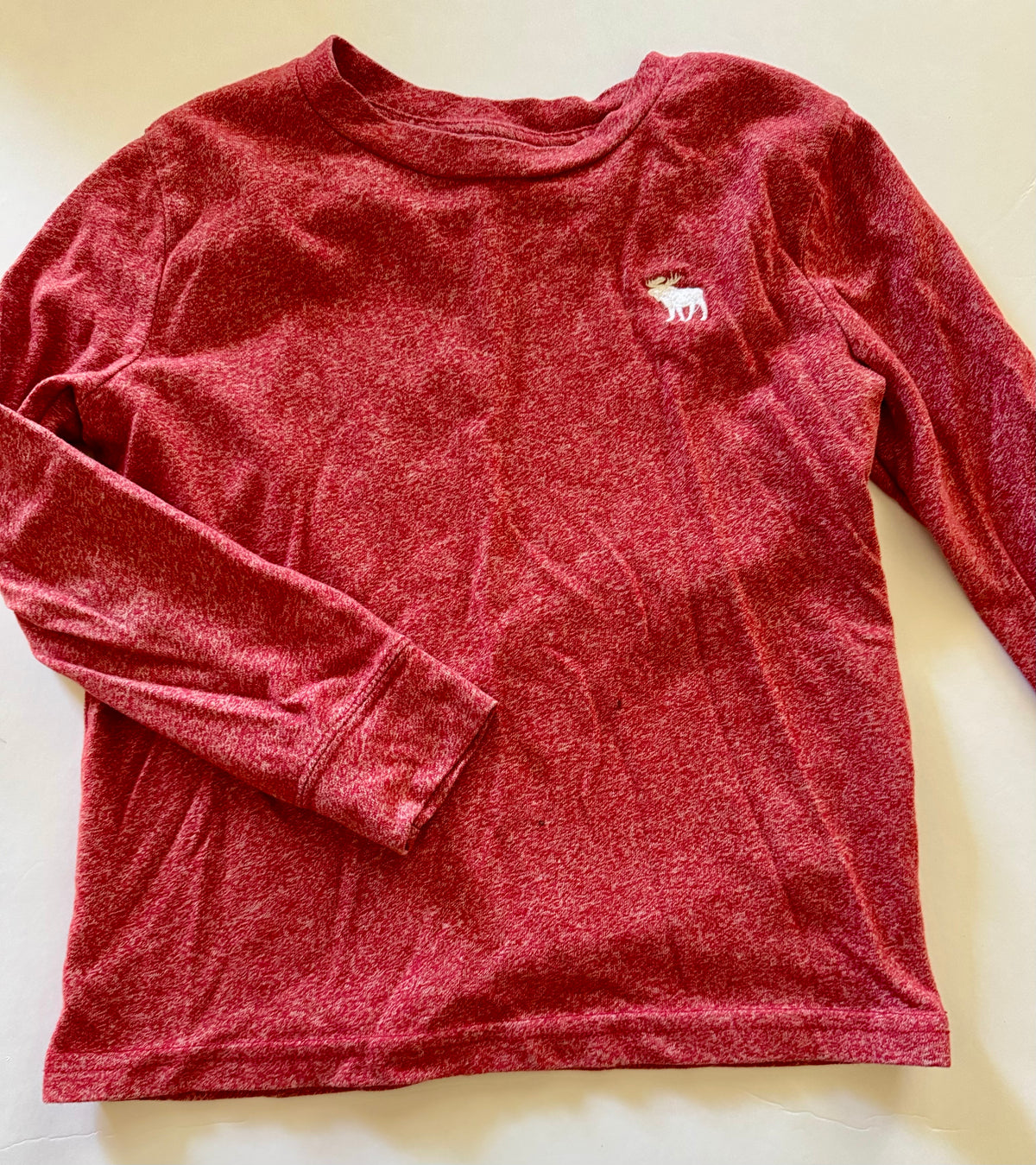 #92 boys 5/6 Abercrombie red long sleeve top