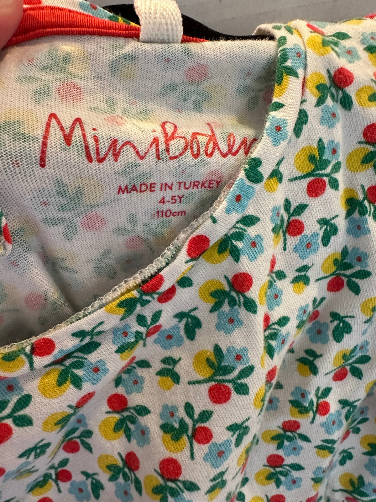 #146 Mini Boden Floral Berry Print Dress Girls 4-5Y