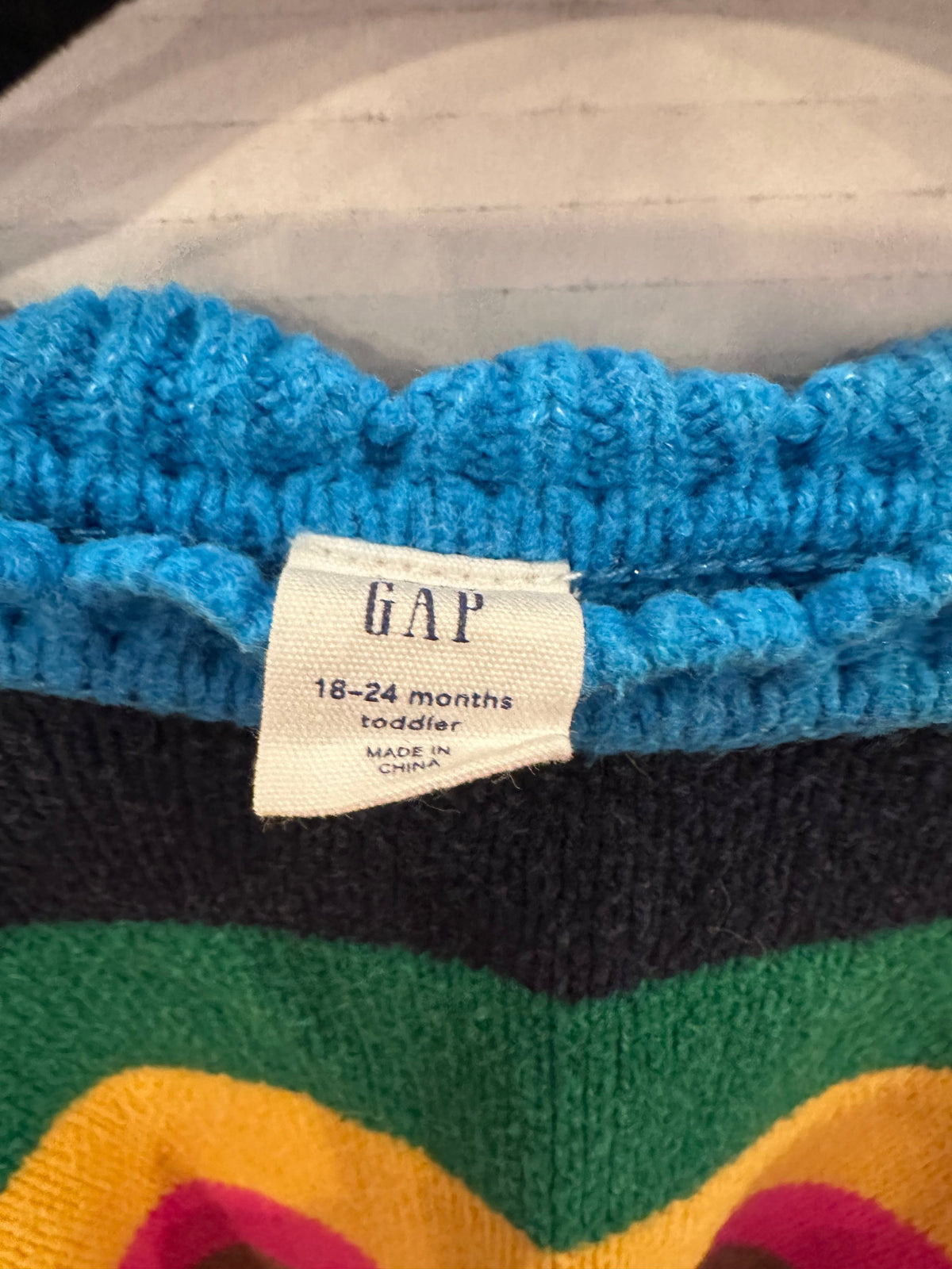 #146 Gap Rainbow Striped Sweater Girls 18-24M