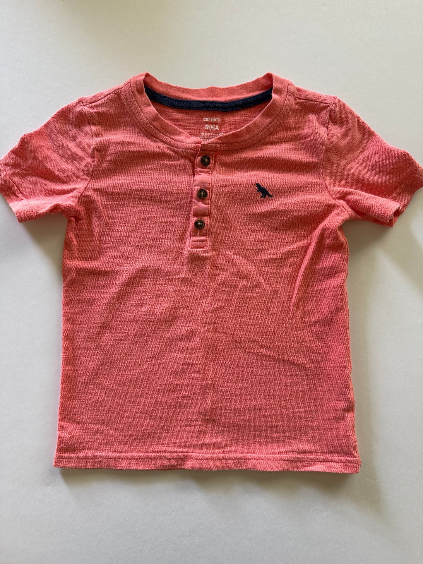 REDUCED # 92 Boys 5 t summer button t shirt