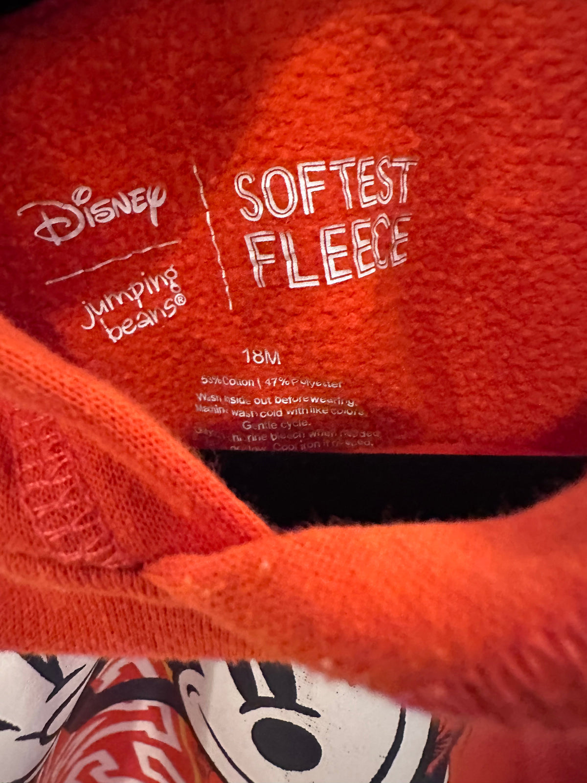 #146 Disney x Jumping Beans Orange Mickey Hoodie Boys 18M