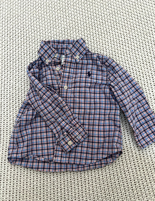 #157 Polo Ralph Lauren Button Down Little Boys Shirt, 12M
