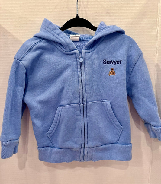 #146 Baby Gap Sawyer Teddy Bear Full Zip Hoodie Boys 12-18M