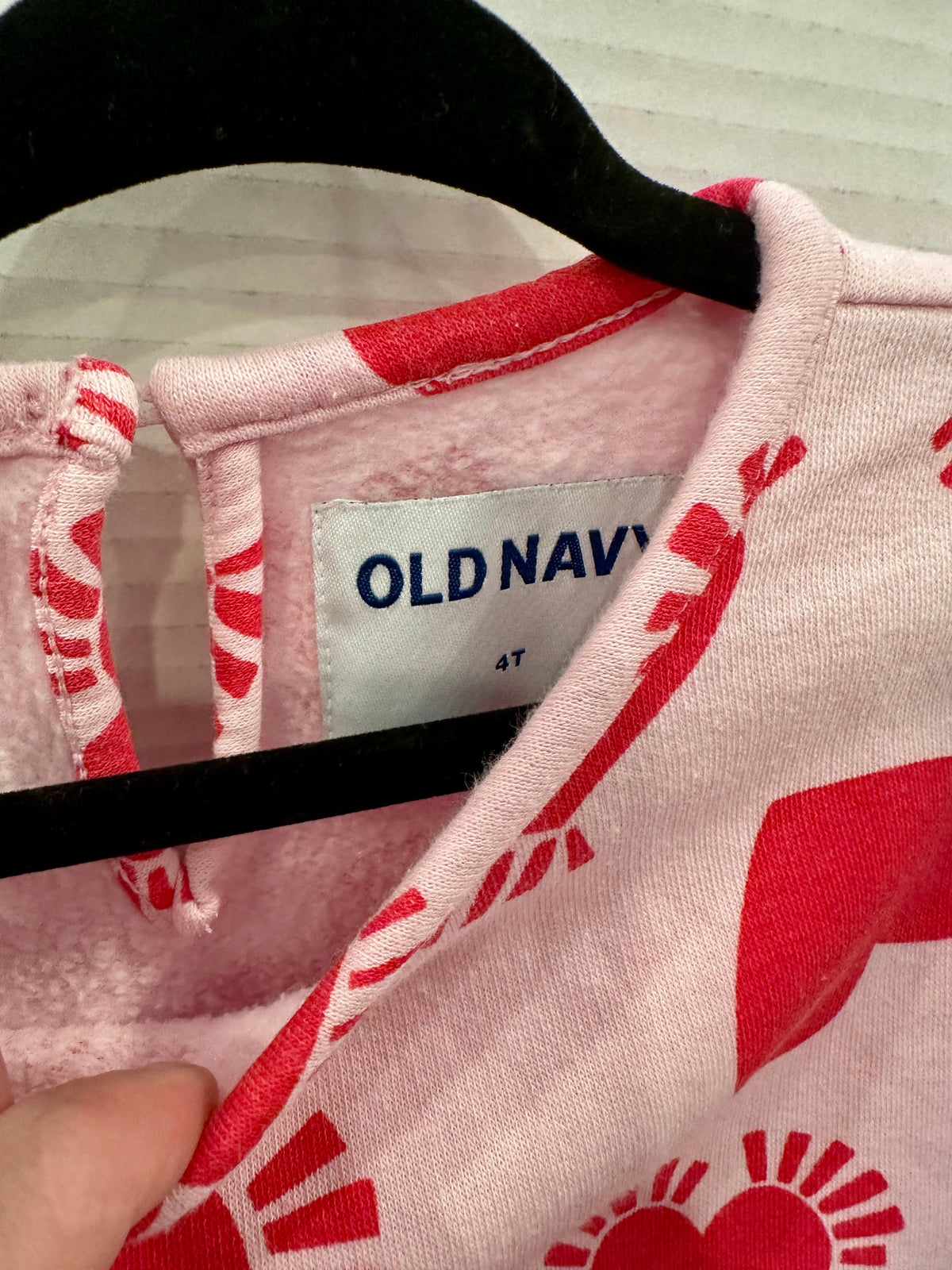 #146 Old Navy Pink Red Heart Dress Girls 4T