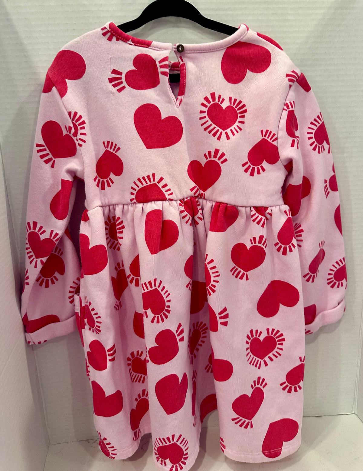 #146 Old Navy Pink Red Heart Dress Girls 4T