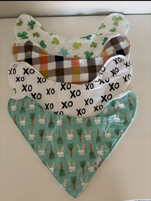 Seller #195 - *REDUCED* Bundle of 4 Copper Pearl Bandana Bibs