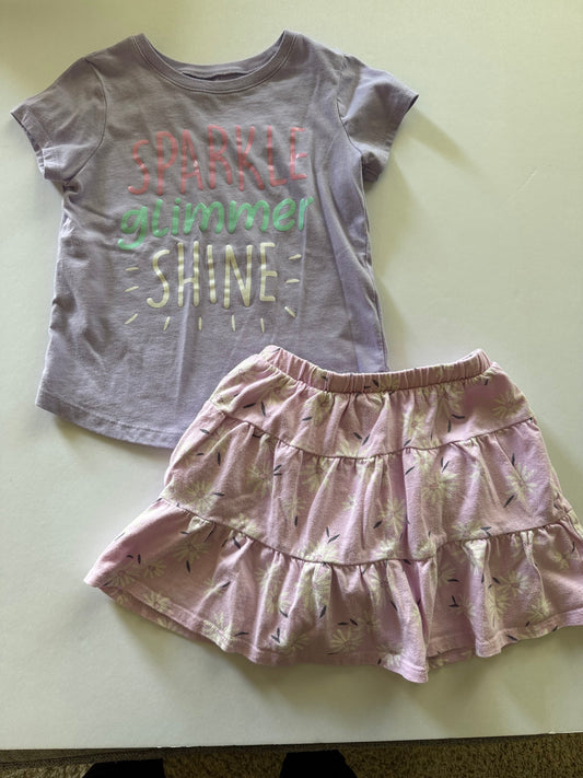 REDUCED # 92  girls 6 summer shirt and skort outfit