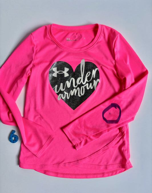 REDUCED #40 Under Armour Pink Longsleeve Shirt Girls 6