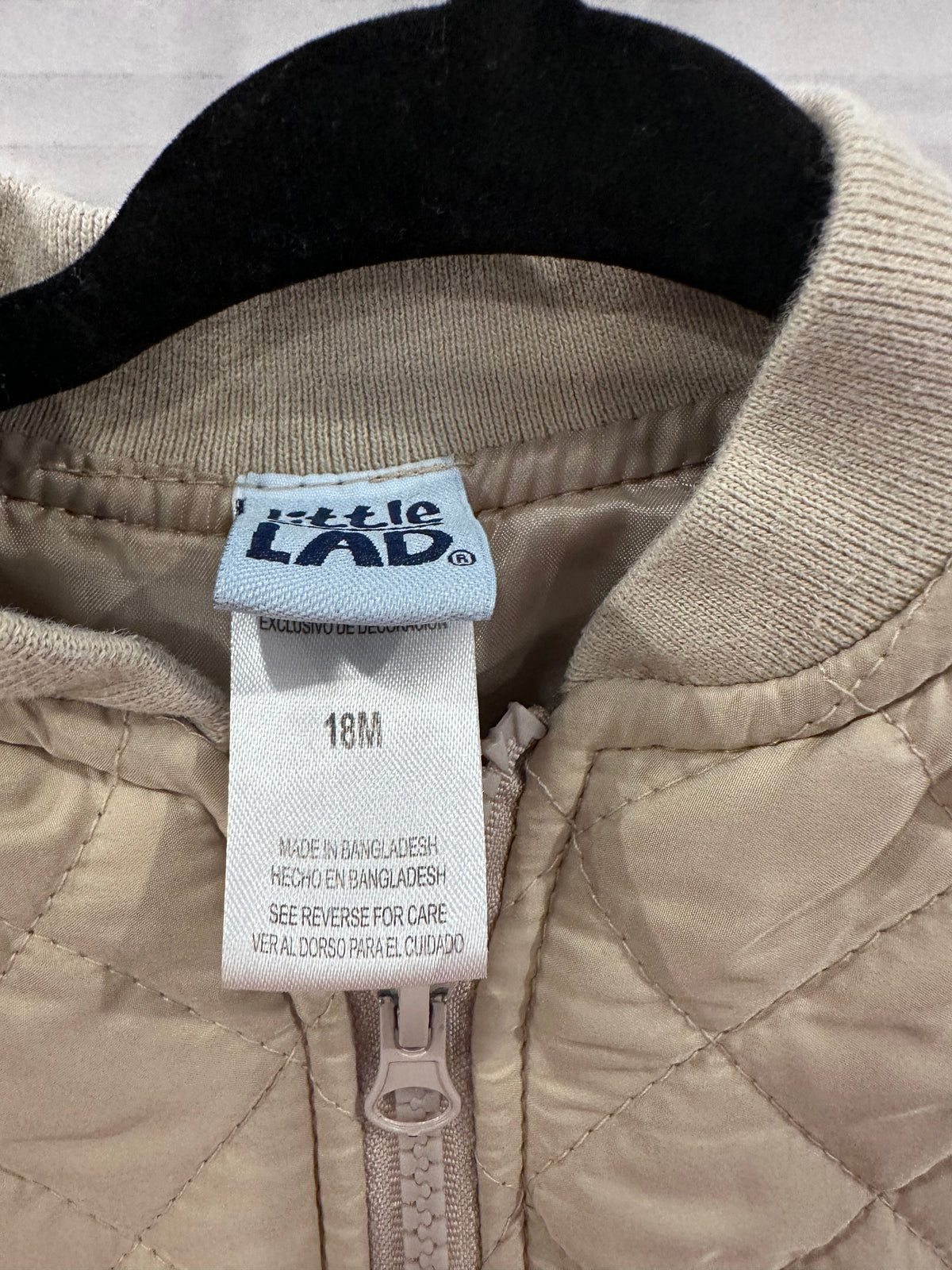 #146 Little Lad Khaki Quilted Jacket Boys 18M