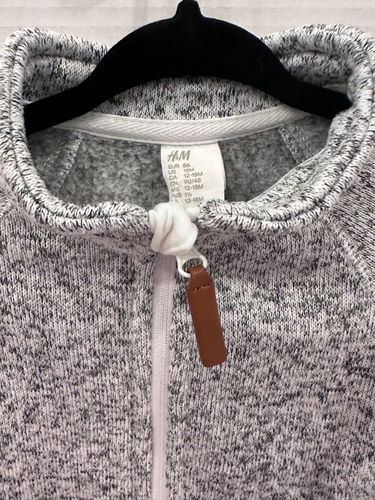 #146 H&M Heather Gray Full Zip Gender Neutral 18M