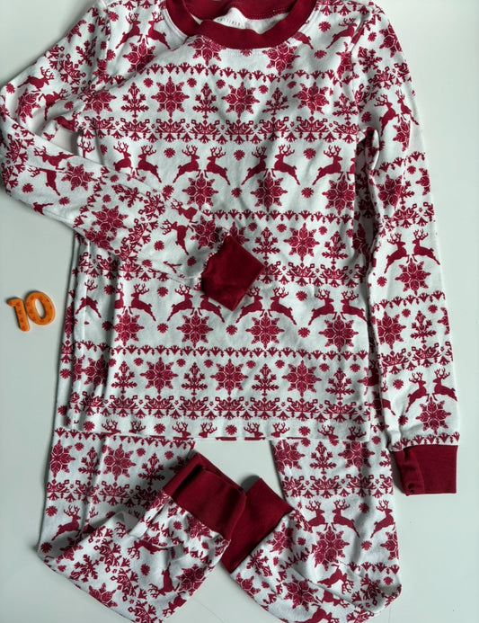 REDUCED #40 Pottery Barn Deer Christmas Pajamas Girls 10