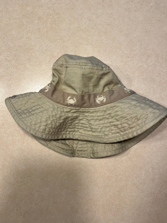 #143 Carter's Tan Sun Hat with Crabs Boys 0-9m - REDUCED