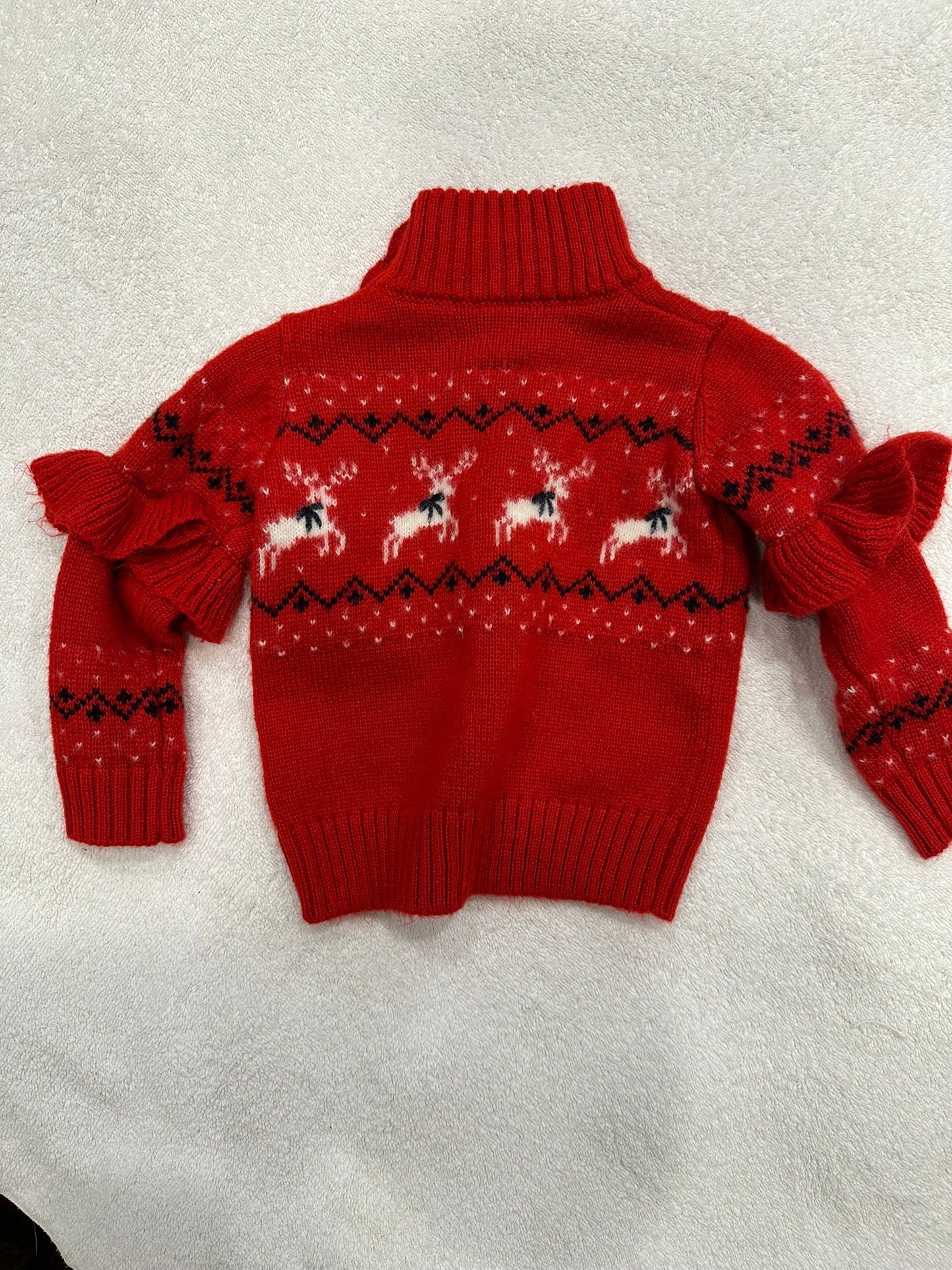 #85 Janie & Jack Reindeer Turtleneck Sweater, Infant girls 12-18m