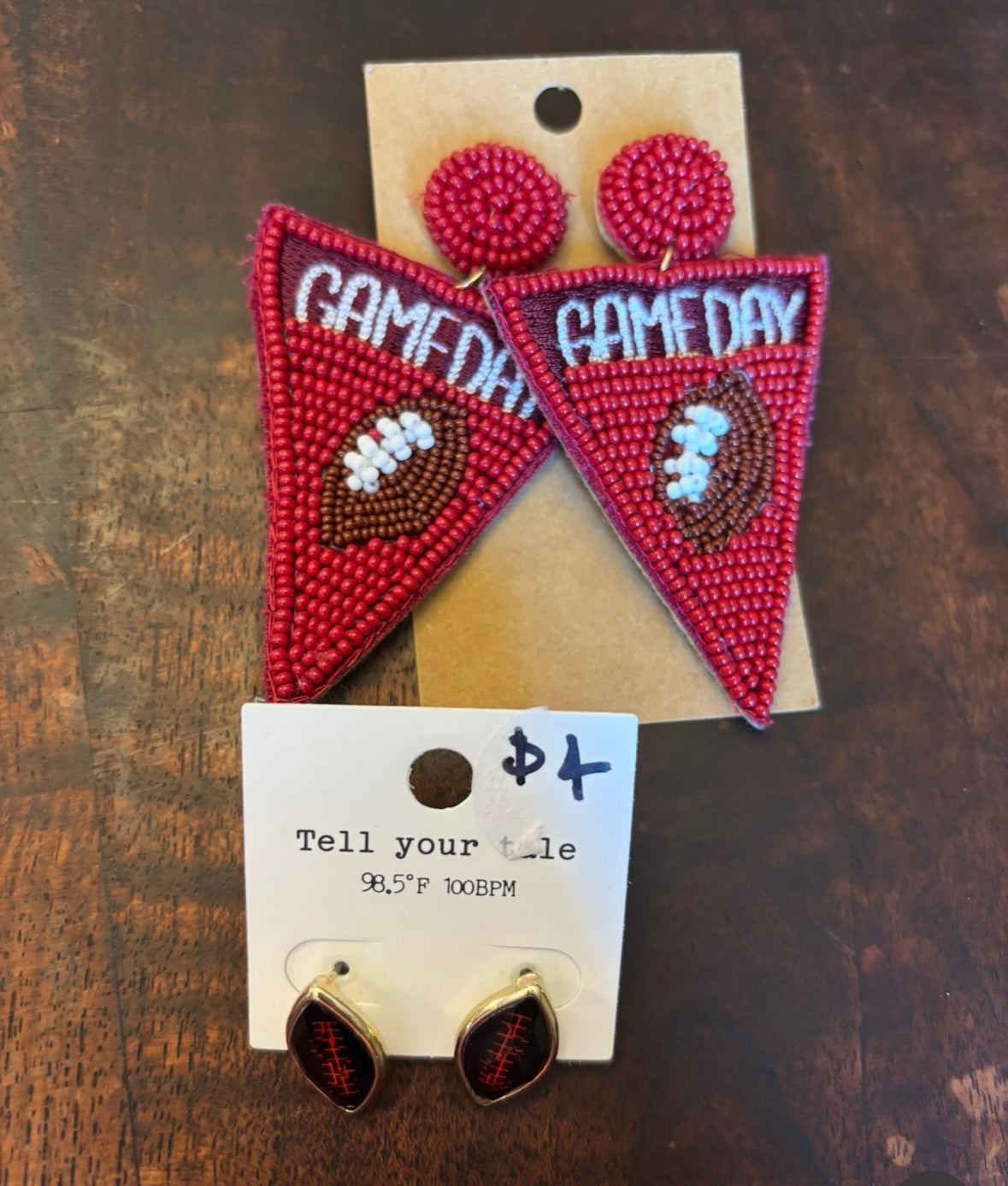#156 reduced! New seed bead football game day earrings bundle