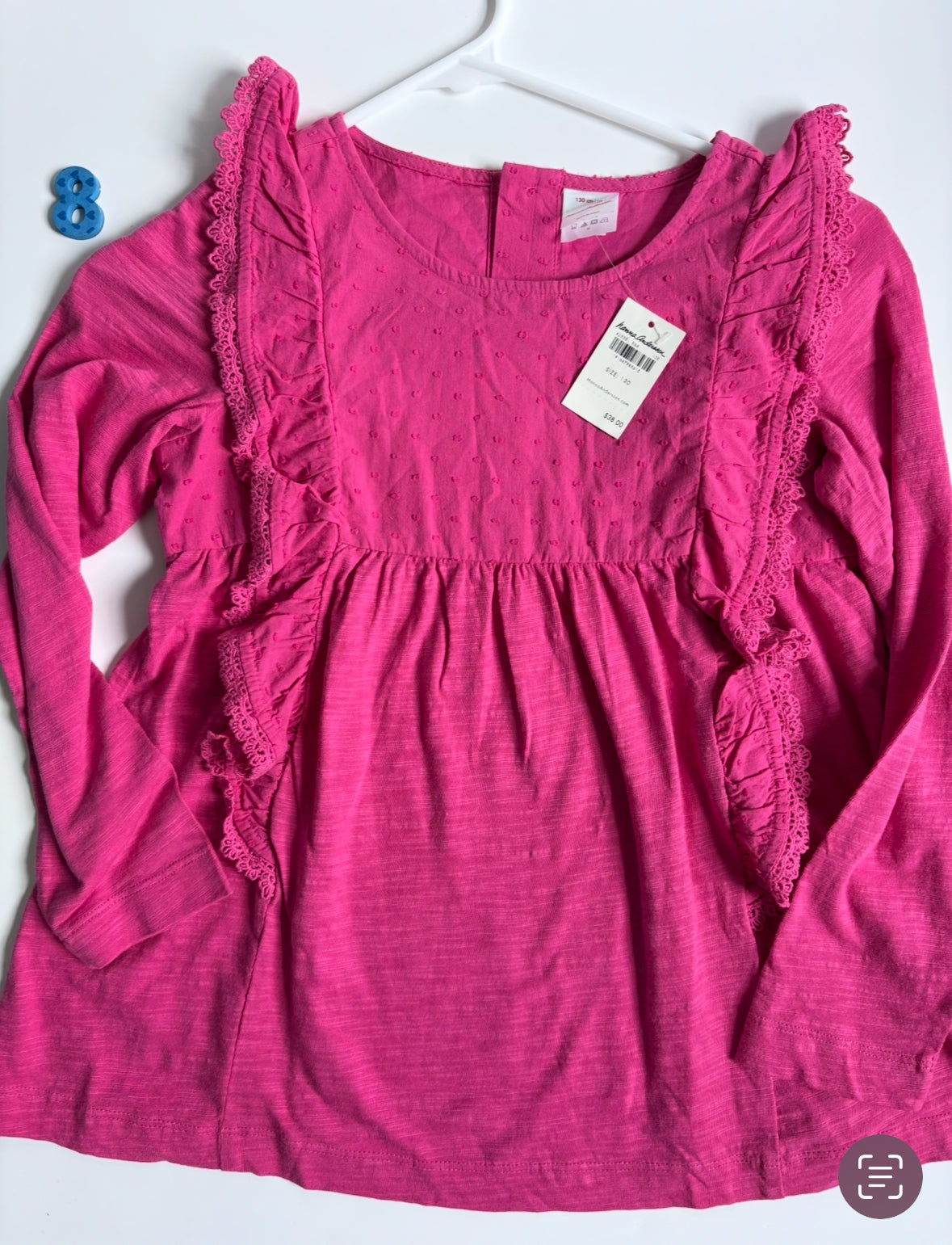 REDUCED #40 NWT Hanna Andersson Shirt Girls 8