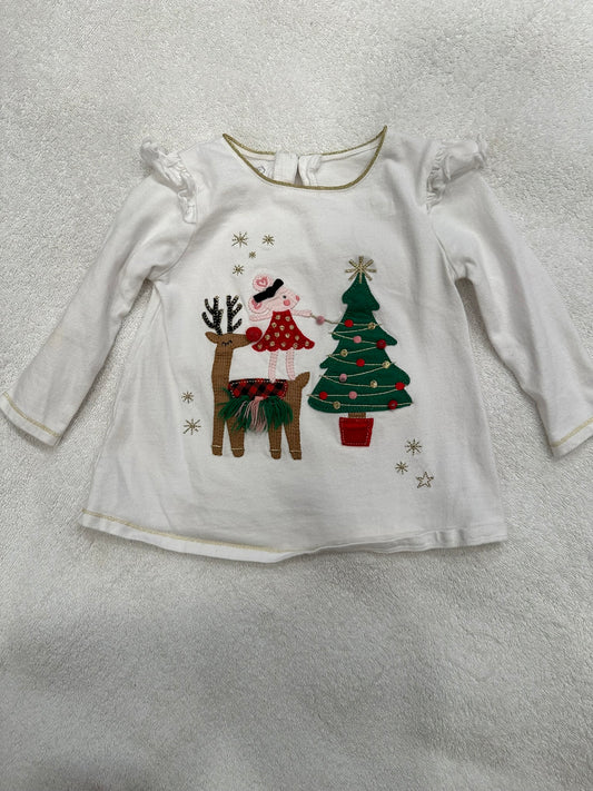#85 Mudpie Christmas Tree & Mouse Shirt, Infant girls 12-18m