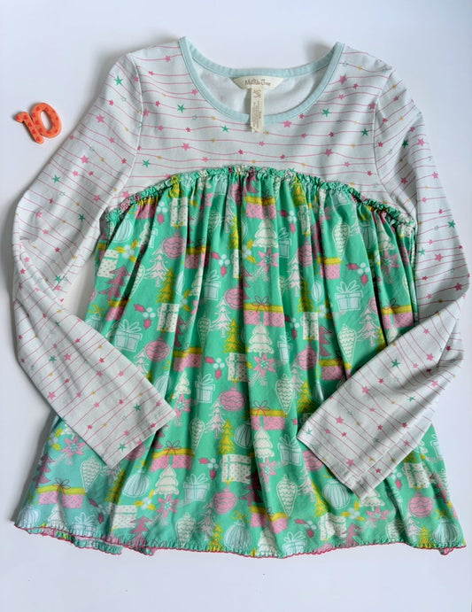 REDUCED #40 Matilda Jane Christmas Shirt Girls 10