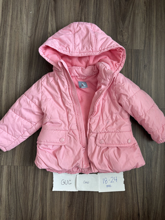#138 - 18-24 Mo - GUC Gap - Pink Winter Coat (small mark as shown in photo) - PU 45236