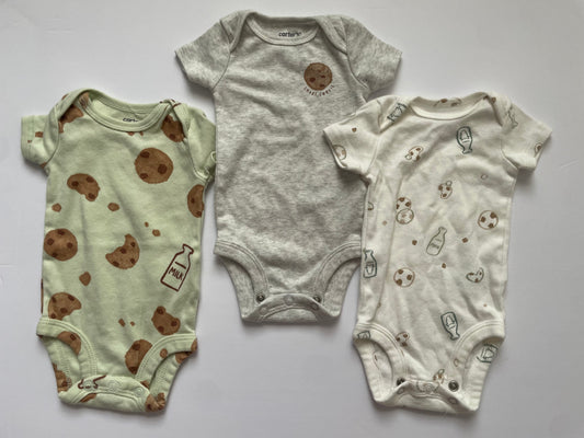 #3 PRICED REDUCED Carters cookie onesie 3-pack gender neutral size NB