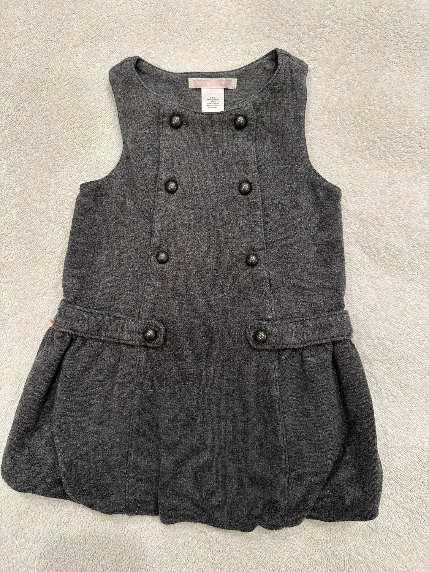 #85 REDUCED Janie & Jack Grey Button-up Jumper dress, Infant girls 12-18m