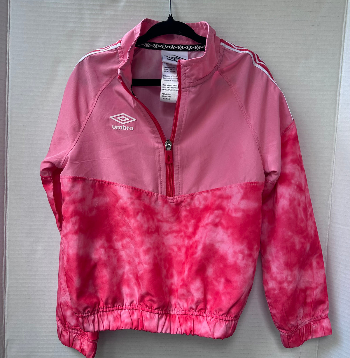 #146 Umbro Pink Tie Dye Windbreaker Girls 4-5T