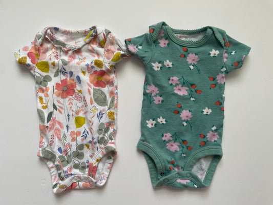 #3 Carters floral onesie 2-pack girls size NB