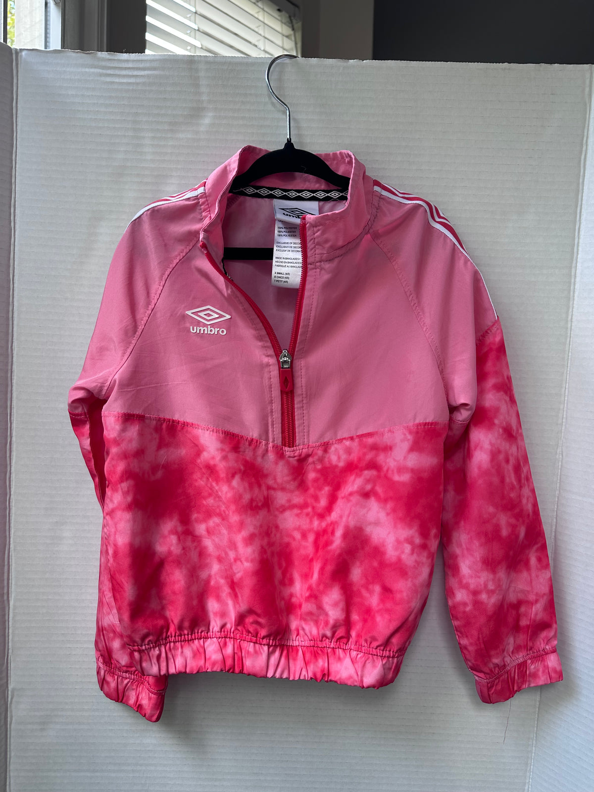 #146 Umbro Pink Tie Dye Windbreaker Girls 4-5T