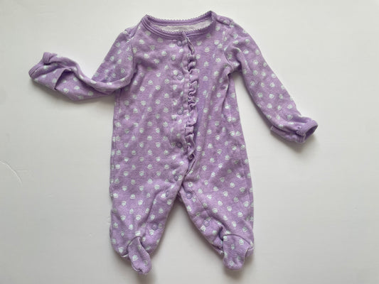 #3 Carters purple floral footed pajamas girls size NB