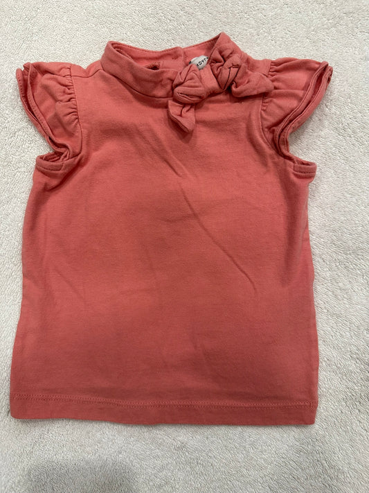 #85 Janie & Jack Coral Pink Flutter Sleeve Top, Infant Girls 12-18m