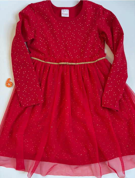 REDUCED #40 Hanna Andersson Christmas Red Dress Girls 6