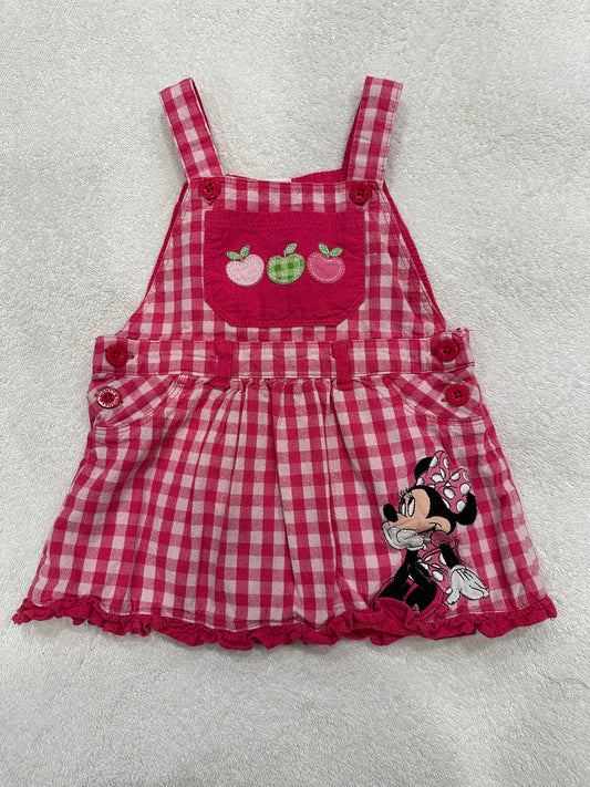 #85 REDUCED Disney Minnie Mouse Pink Gingham Jumper, Infant Girls 18-24m