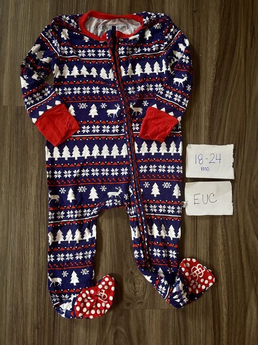 #138 - 18-24 Mo EUC Bamboo (Bums & Roses) Deer Santa Zippy