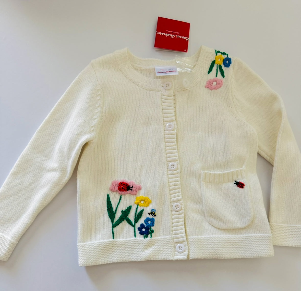 REDUCED #92 NWT 4 t girls Hanna Andersson white floral button up cardigan