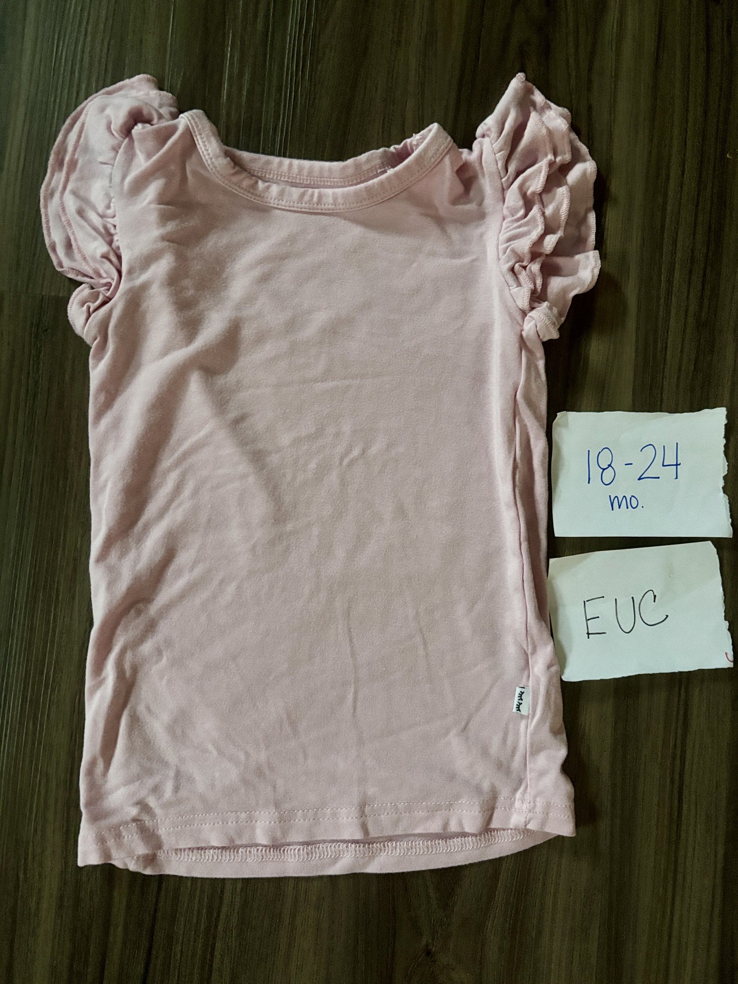 #138 - 18-24 Mo - EUC Little Sleepies - Blush Pink Tshirt - PU 45236