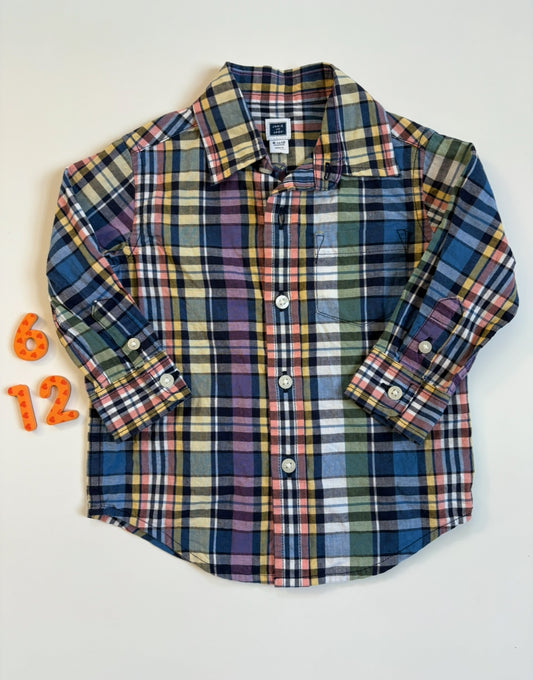 #40 Janie and Jack Plaid Shirt Boys 6-12m