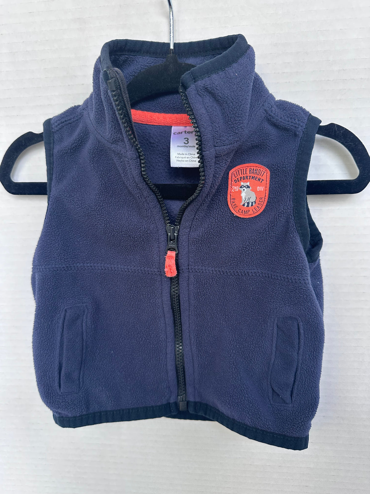 #146 Carter’s Navy Fleece Vest Boys 3M