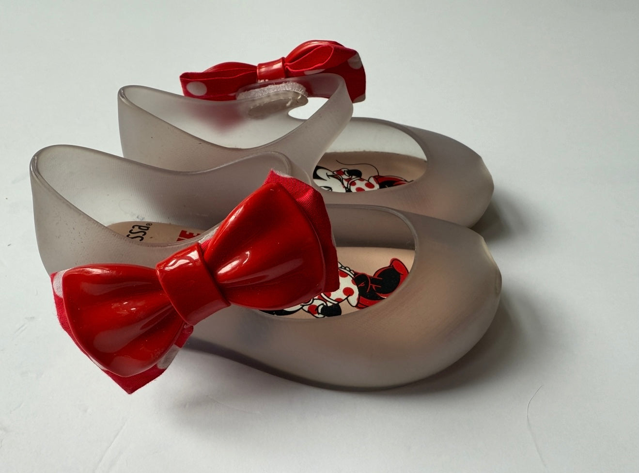 #180 Girls Shoe 7 Mini Melissa Shoe with Minnie Mouse Bow