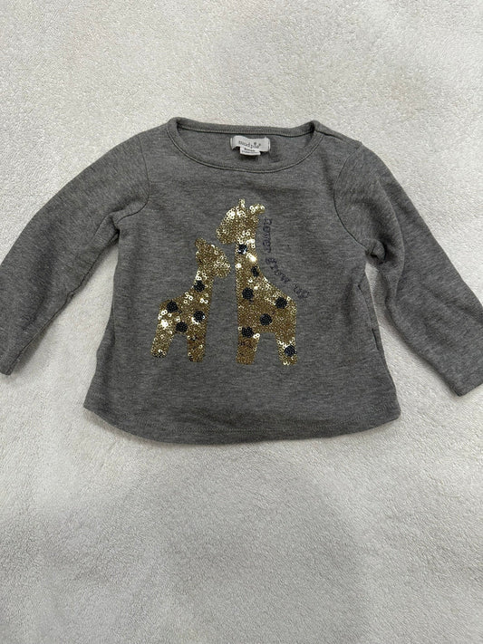 #85 REDUCED Mudpie Giraffe Never Grow Up Sweater, Infant Girls 12-18m