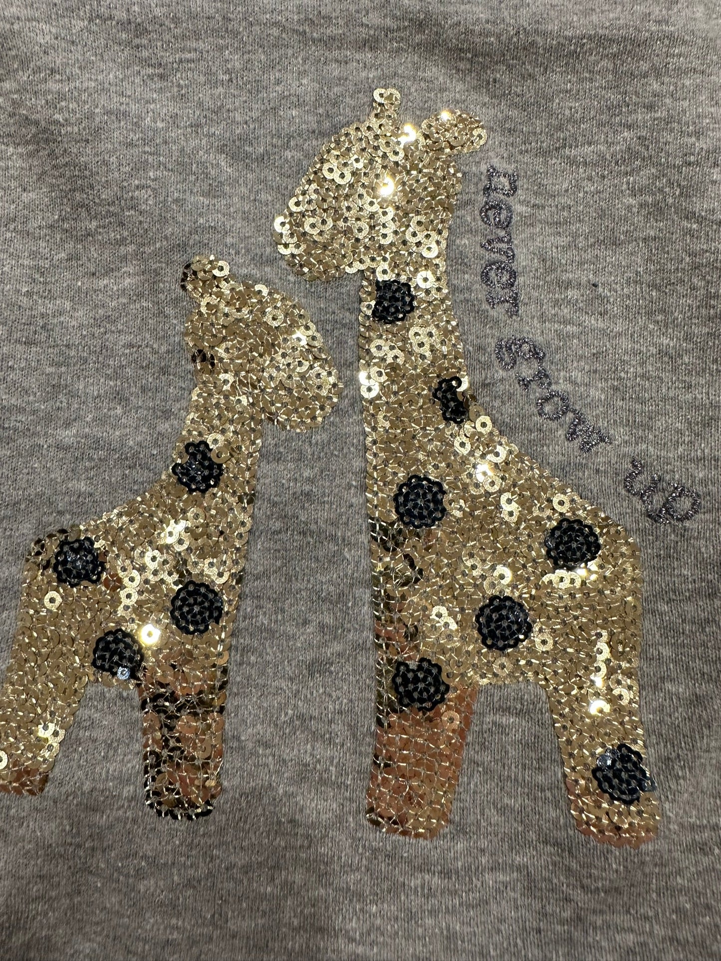 #85 REDUCED Mudpie Giraffe Never Grow Up Sweater, Infant Girls 12-18m