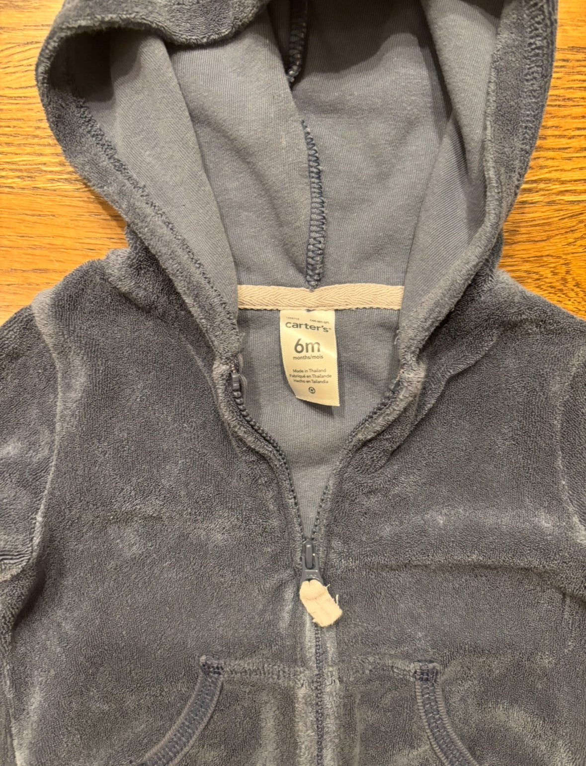 Seller #195 - *REDUCED* Carter’s Baby Boys Blue Zip Up Hoodie Jacket - Size 6 Months