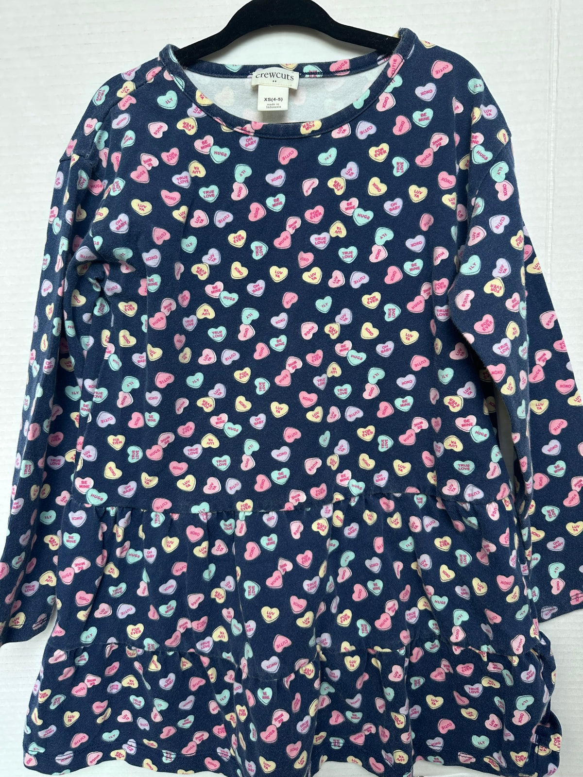 #146 J. Crew Crewcuts Valentine Conversation Heart Dress Girls 4-5T