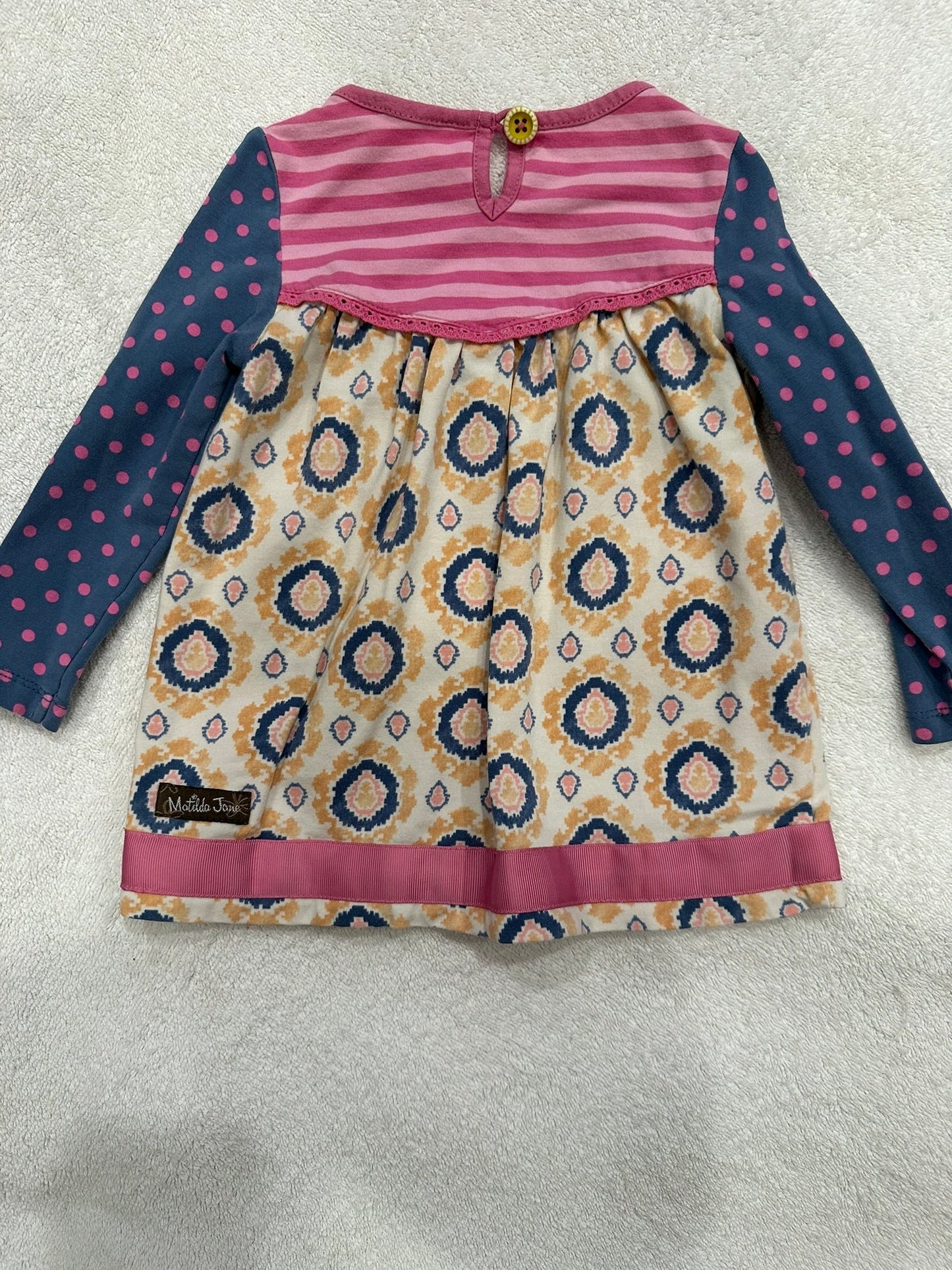 #85 REDUCED Matilda Jane Pink Long Sleeve Bell Shirt, Infant Girls 6-12m