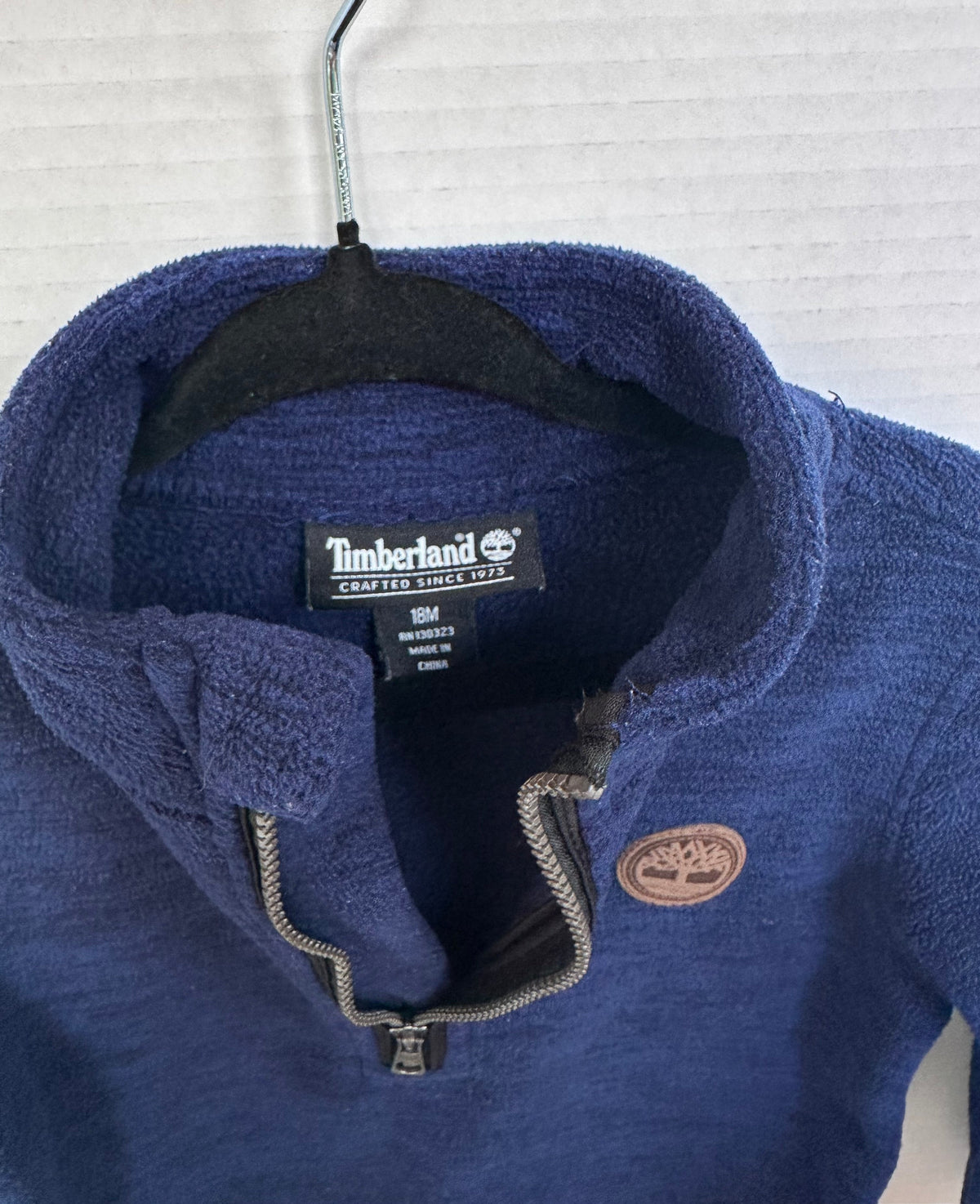 #146 Timberland Navy Quarter Zip Fleece Boys 18M