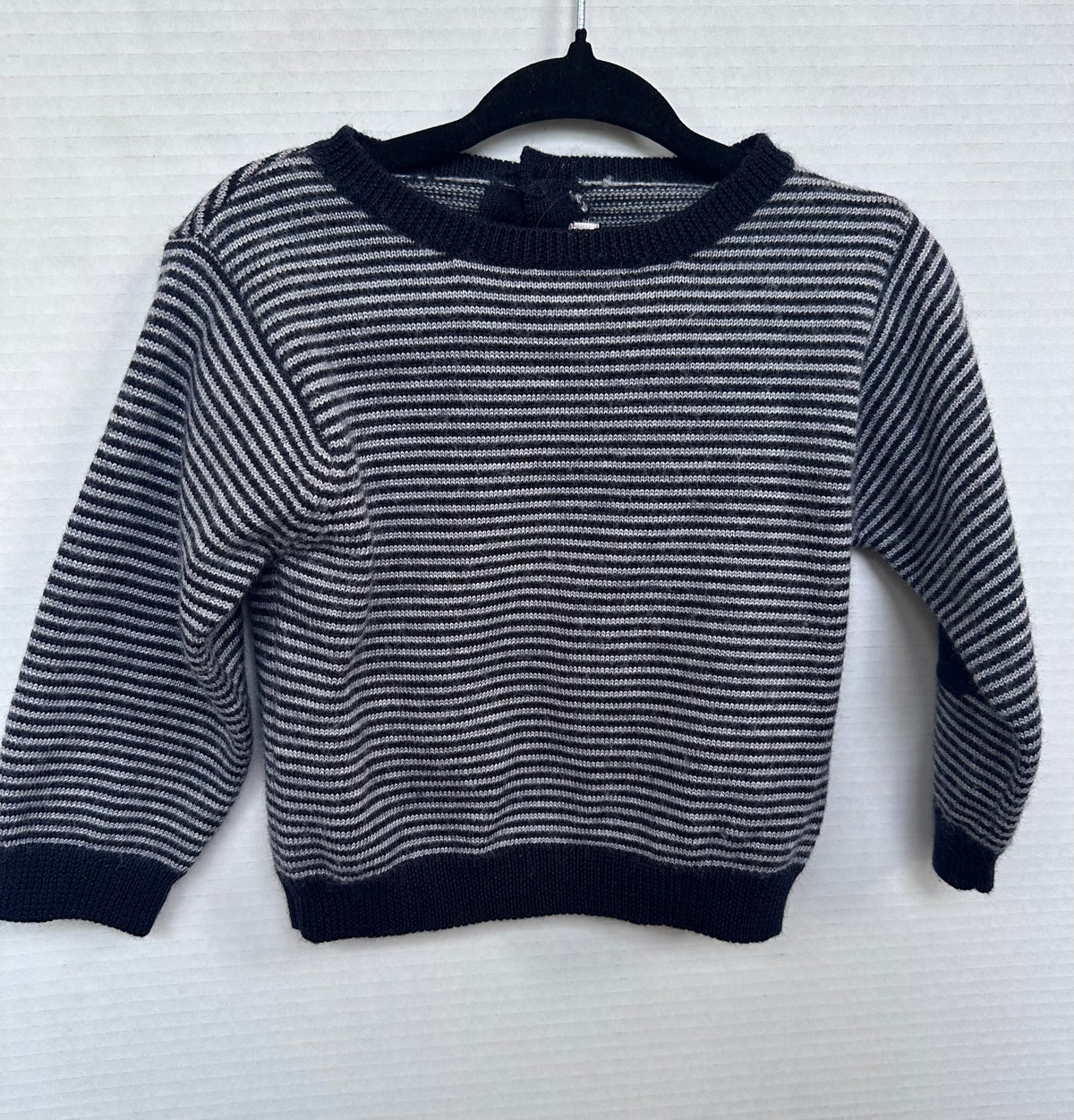 #146 Jacadi Paris Gray Black Striped Sweater Boys 18M