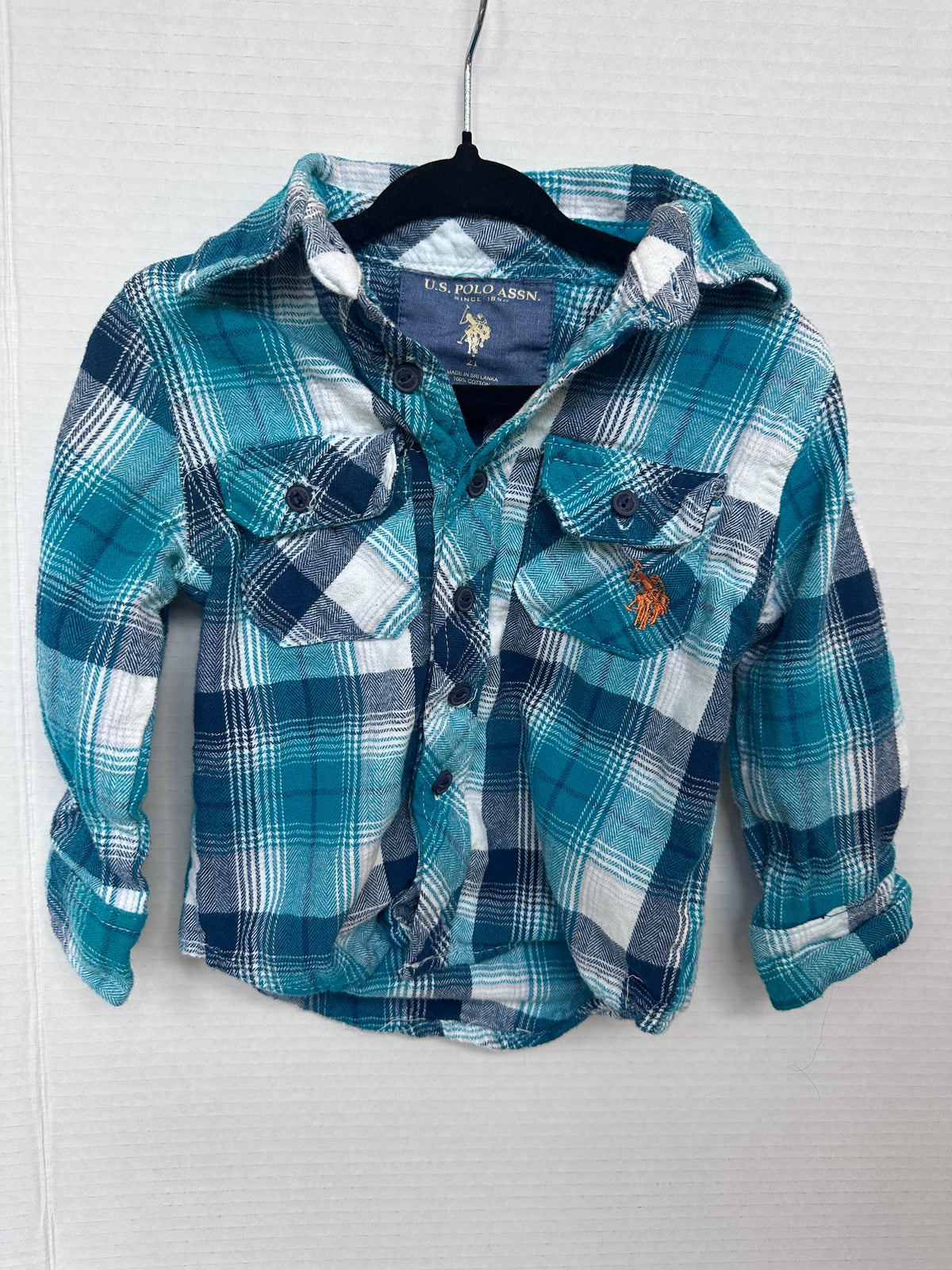 #146 US Polo Assn Flannel Button-up Boys 2T