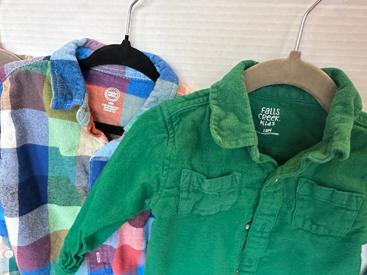#146 Wonder Nation & Falls Creek Kids Button-ups Boys 18M