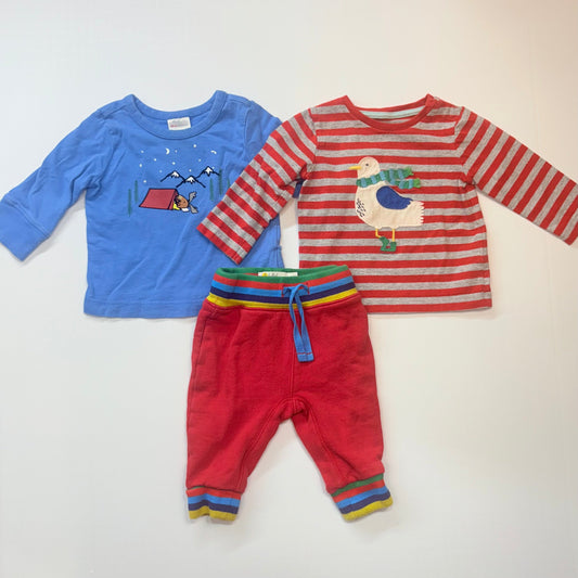 Seller 189 Boys 3-6m Baby Boden/Hanna Andersson Applique & Sueded Tees + Rainbow Rib Joggers Bundle (3 pcs) EUC