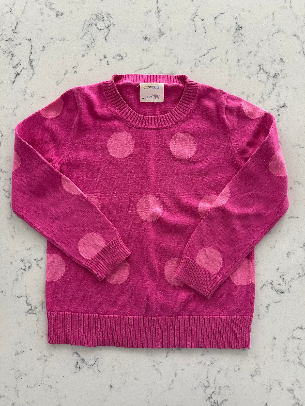 Seller 42, Crewcuts Polka Dot Sweater, Pink, Girls Size 6/7