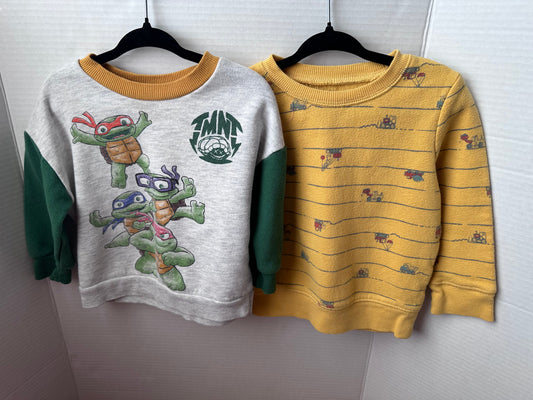 #146 Jumping Beans Construction and TMNT Sweatshirt Set Boys 18M