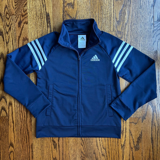 Seller #115 - REDUCED - Adidas Boys Small (8) Navy Blue Zip Up Athletic Jacket, EUC